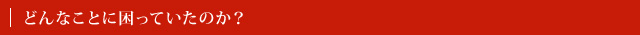 どんなことに困っていたのか？